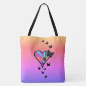 Rainbow Heart und Butterfly Tasche (Rückseite)