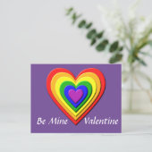 Rainbow Heart Valentine Postkarte (Stehend Vorderseite)