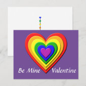 Rainbow Heart Valentine Postkarte (Vorne/Hinten)