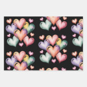 Rainbow heart Valentine wrapping paper Geschenkpapier Set (Vorderseite 3)