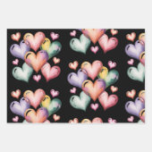 Rainbow heart Valentine wrapping paper Geschenkpapier Set (Vorderseite 2)
