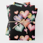 Rainbow heart Valentine wrapping paper Geschenkpapier Set (Beispiel)