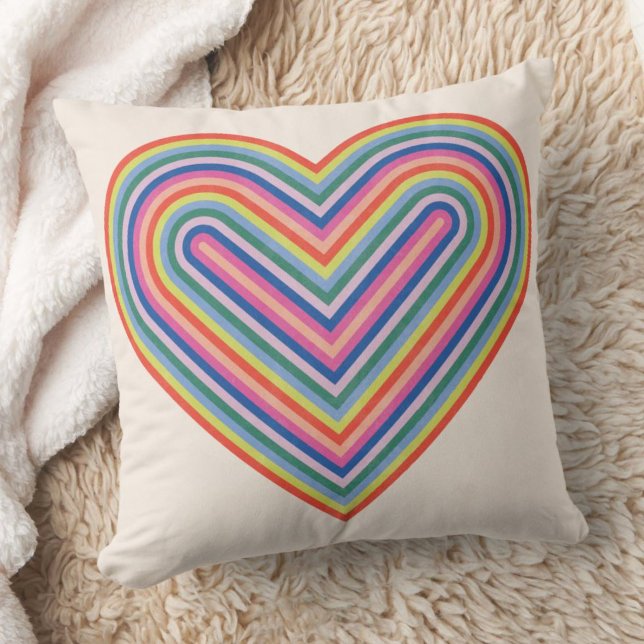 Rainbow Heart Valentine's Day Pillow - Magenta Kissen (Von Creator hochgeladen)