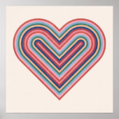 Rainbow Heart Valentine's Day Poster - Lachs Pink (Vorne)