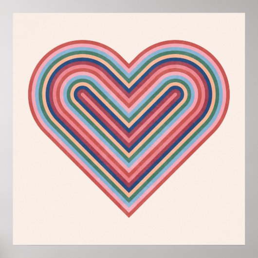 Rainbow Heart Valentine's Day Poster - Lachs Pink (Vorne)