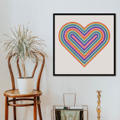 Rainbow Heart Valentine's Day Poster - Magenta