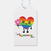 Rainbow Heart Valentinstag Geschenkanhänger (Rückseite)