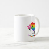 Rainbow Heart Valentinstag Kaffeetasse (VorderseiteRechts)