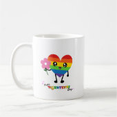 Rainbow Heart Valentinstag Kaffeetasse (Links)