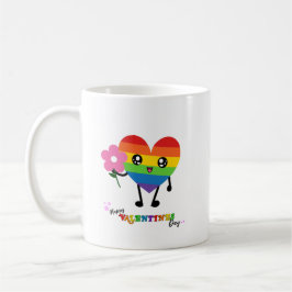 Rainbow Heart Valentinstag Kaffeetasse