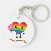 Rainbow Heart Valentinstag Schlüsselanhänger (Rückseite)