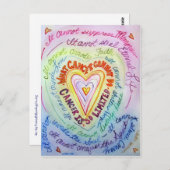 Rainbow Heart Was Krebs nicht tun kann Postkarten (Vorne/Hinten)