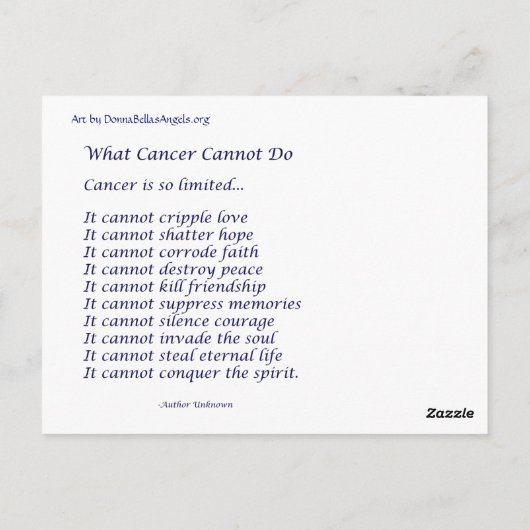 Rainbow Heart Was Krebs nicht tun kann Postkarten (Rückseite)