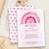Rainbow Heart Watercolor Wash Pink Baby Sprinkle Einladung
