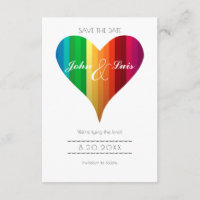 Rainbow Heart Wedding Save the Date