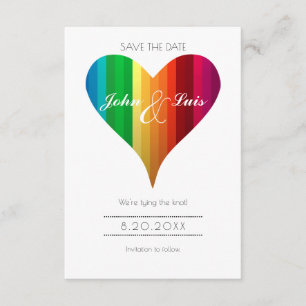 Rainbow Heart Wedding Save the Date