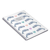 Rainbow Heart Whale Personalisiertes Notebook Notizblock (Rechte Seite)