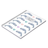 Rainbow Heart Whale Personalisiertes Notebook Notizblock (Linke Seite)