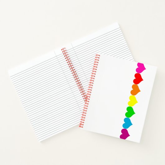 Rainbow Heart White Spiral Notebook Notizblock (Innenseite)