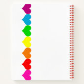 Rainbow Heart White Spiral Notebook Notizblock (Rückseite)