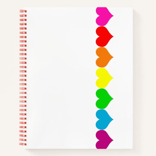 Rainbow Heart White Spiral Notebook Notizblock (Vorderseite)