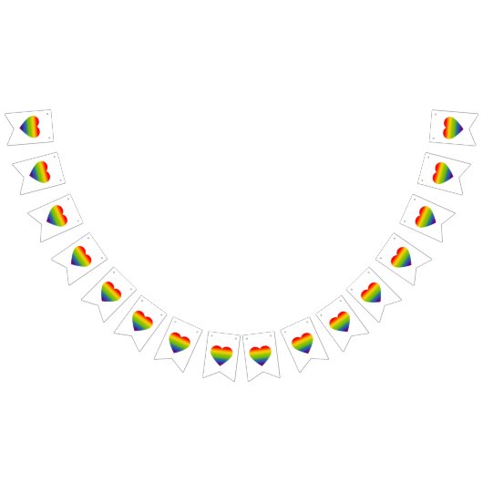 Rainbow Heart Wimpelkette (Alle)