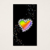 Rainbow Heart with Stars Business Cards (Rückseite)