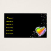 Rainbow Heart with Stars Business Cards (Vorderseite)