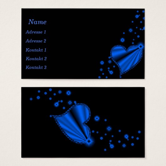 Rainbow Heart with Stars Business Cards (Vorne & Hinten)