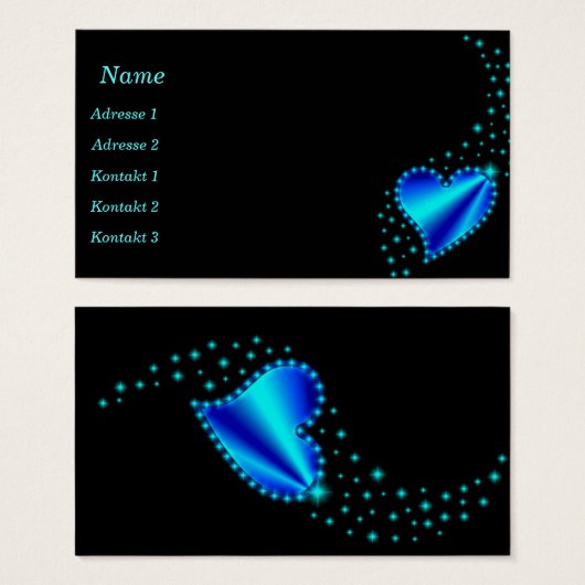 Rainbow Heart with Stars Business Cards (Vorne & Hinten)