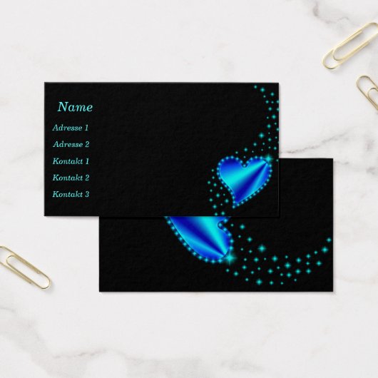 Rainbow Heart with Stars Business Cards (Büro)