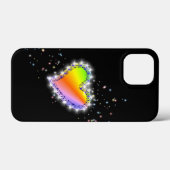 Rainbow Heart with Stars on black Case-Mate iPhone Hülle (Rückseite (Horizontal))