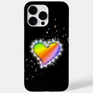 Rainbow Heart with Stars on black Case-Mate iPhone 14 Pro Max Hülle