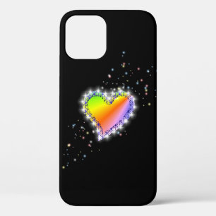 Rainbow Heart with Stars on black Case-Mate iPhone Hülle