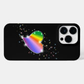 Rainbow Heart with Stars on black iPhone Hülle (Rückseite (Horizontal))