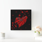 Rainbow Heart with Stars Quadratische Wanduhr (Zuhause)