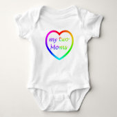 Rainbow Heart Zwei Mamas Baby Strampler (Vorderseite)