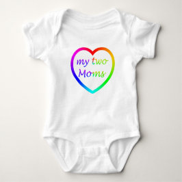Rainbow Heart Zwei Mamas Baby Strampler