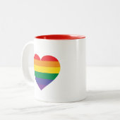 Rainbow Heart Zweifarbige Tasse (Vorderseite Links)