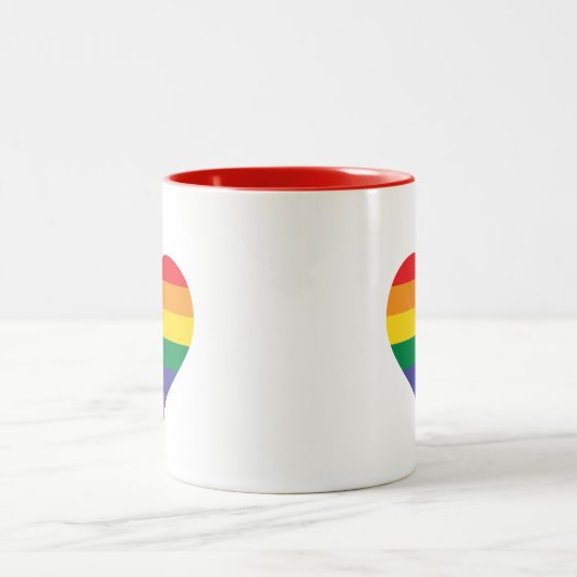 Rainbow Heart Zweifarbige Tasse (Mittel)