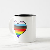 Rainbow Heart Zweifarbige Tasse (Vorderseite Links)