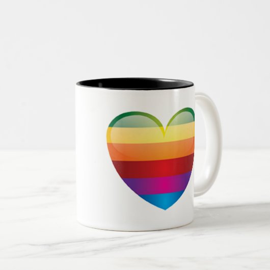 Rainbow Heart Zweifarbige Tasse (VorderseiteRechts)