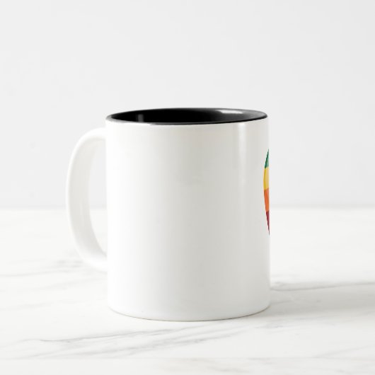 Rainbow Heart Zweifarbige Tasse (Vorderseite Links)