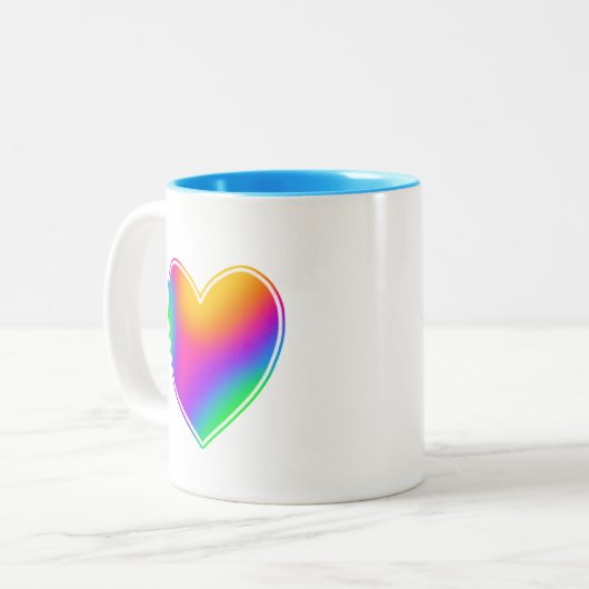 Rainbow Heart Zweifarbige Tasse (Vorderseite Links)