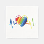 Rainbow Heartbeat | Abstraktes Schreibenherz Serviette (Vorderseite)