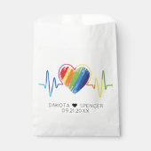 Rainbow Heartbeat | Abstraktes Scribble Herz LGBQ Geschenktütchen (Vorderseite)