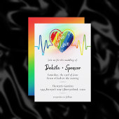 Rainbow Heartbeat | Scribble Heart Liebe ist Liebe Einladung