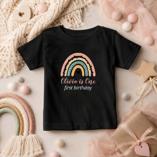 Rainbow & Hearts 1. Geburtstag Party Baby T-shirt