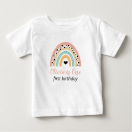 Rainbow & Hearts 1. Geburtstag Party Baby T-shirt
