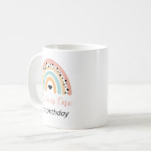 Rainbow & Hearts 1. Geburtstag Party Kaffeetasse (Vorderseite Links)